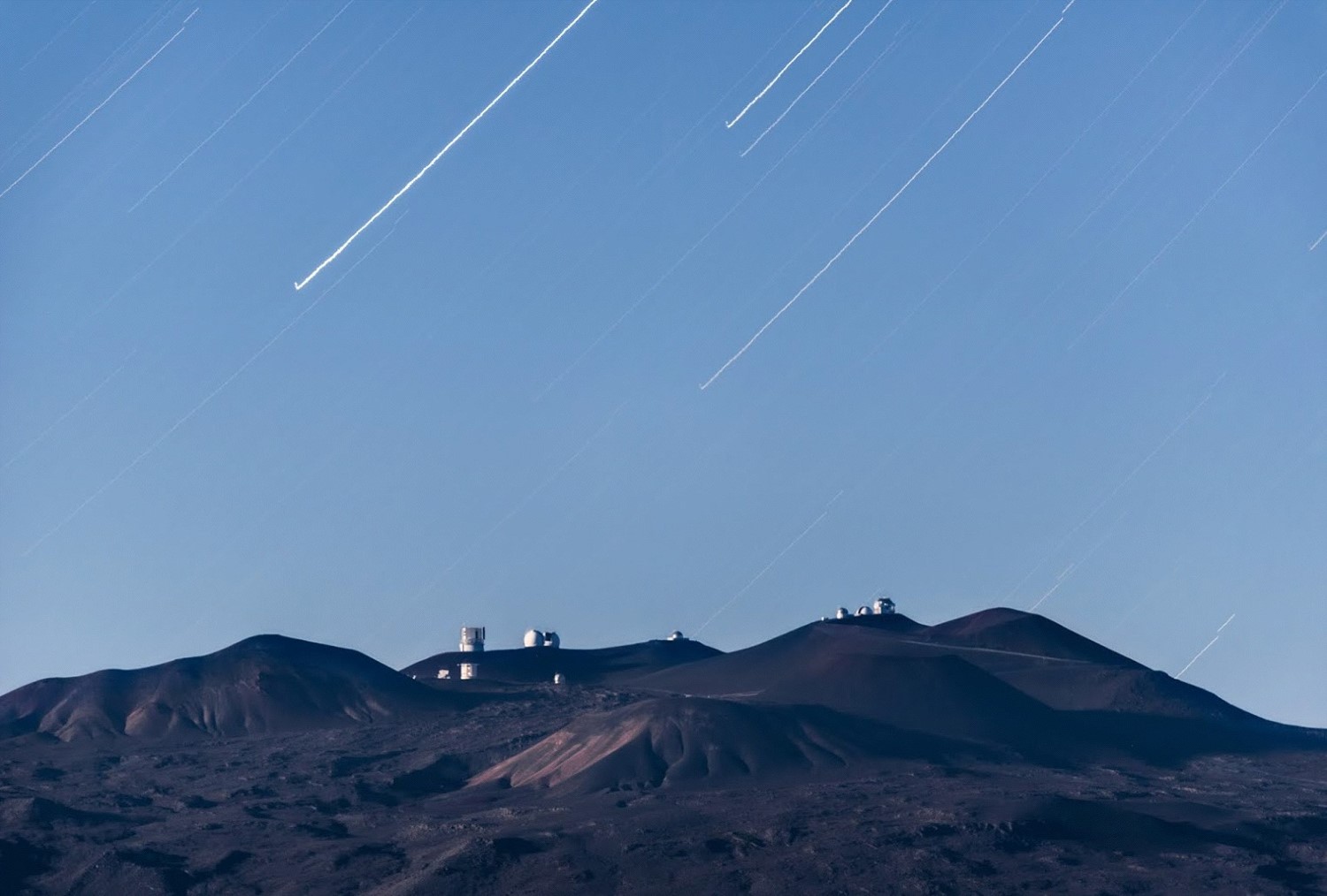 Long exposure photo taken of the summit